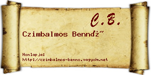 Czimbalmos Bennó névjegykártya